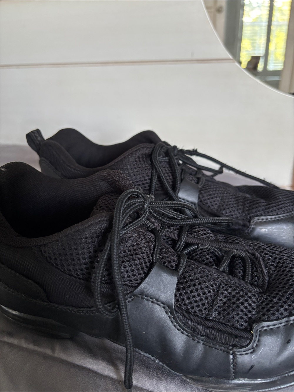 Capezio Women's Black Mesh Lace-Up Sneakers-Firm - Picture 2 of 7